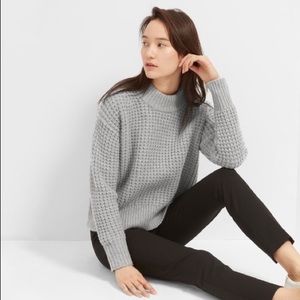 Everlane Wool-Cashmere Waffle Square Crew Sweater